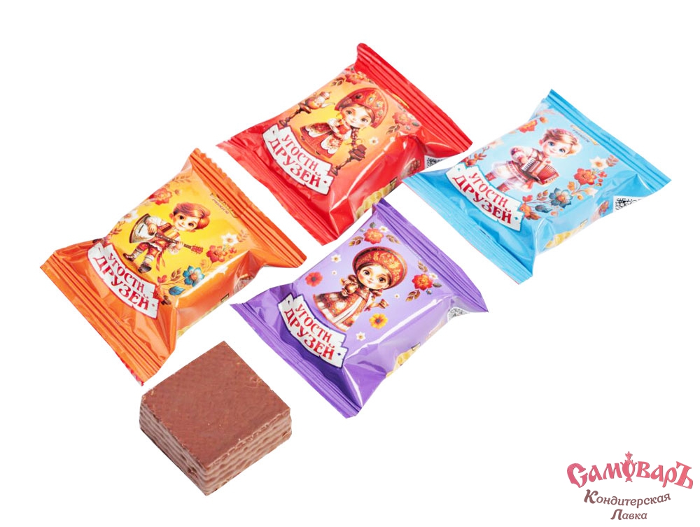 Вафли глазированные УГОСТИ ДРУЗЕЙ 1кг. конфеты (АТАГ)