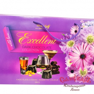 Набор конф СУМКА (Excellent) горький АМАРЕТТО,ЛИКЕР,КОНЬЯК 284гр. (1*10шт) Demidoff