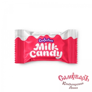 Карамель леденцовая Milk Candy (Молочная) КЛУБНИКА 500 гр (1*6упак) (Конфектум)