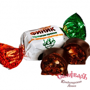 ФИНИК с ГРЕЦКИМ ОРЕХОМ глаз. 1кг конфеты (Эко Фудс)  К28