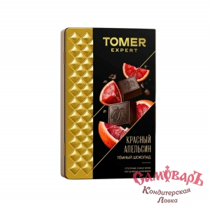 Шок-д. 90гр  Ж/Б горький 72% КРАСНЫЙ АПЕЛЬСИН (10шт) (Томер г.Москва) купить в интернет-магазине кондитерская лавка Самоваръ