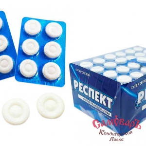 РЕСПЕКТ карамель леденцовая (мята, ментол) 14,5гр (1*12*36)
