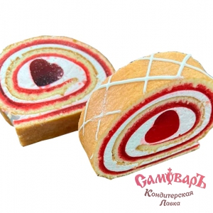ЛАКОМКА (СЕРДЕЧКО) рулет бисквитный резаный 3кг (ИП Шнайдер, г. Армавир) купить в интернет-магазине кондитерская лавка Самоваръ