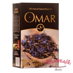 Чай черный ОМАР 100гр. бергамот GREY BLUE FLOWERS  купить в интернет-магазине кондитерская лавка Самоваръ