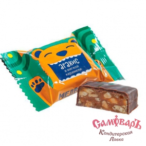 183 Конфеты МЕДВЕГАН АРАХИС в мяг.кар.глаз. Мишкино счастье 3кг (1*3бл)