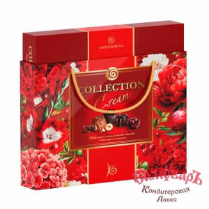 Набор конф СУМКА Карусель вкуса (Cream Collection) (КРАСНЫЙ Вишнево-Ореховый вкус) 180гр. (1*10шт)