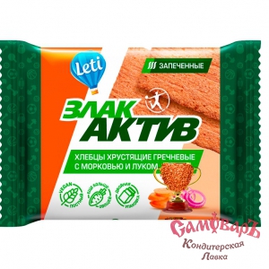 Хлебцы ЗлакАктив гречневые с МОРКОВЬЮи ЛУКОМ 60гр.*22 Leti Гороховецкое