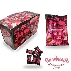 №2983 Карамель леденцовая супер кислые азиатские ВЗРЫВНАЯ КЛУБНИКА 22гр (12*20шт)