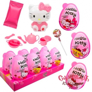 Яйцо пластик Хелло Китти (Hello Kitty) 15,5гр. с игр. и шок.паста (1*6*8)