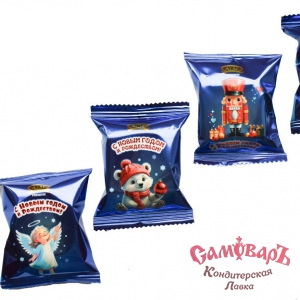 НГ Вафли глазированные С Новым годом и Рождеством! 1кг. конфеты (АТАГ)