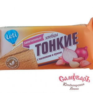 Хлебцы ржано-пшеничные с ЛУКОМ и ЧЕСНОКОМ запеченные 90гр.*24 Leti Гороховецкое