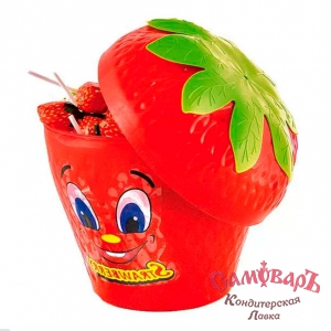 КЛУБНИЧКА - карамель на палочке 14гр.(1*6*100)  (клубничка в клубнике)